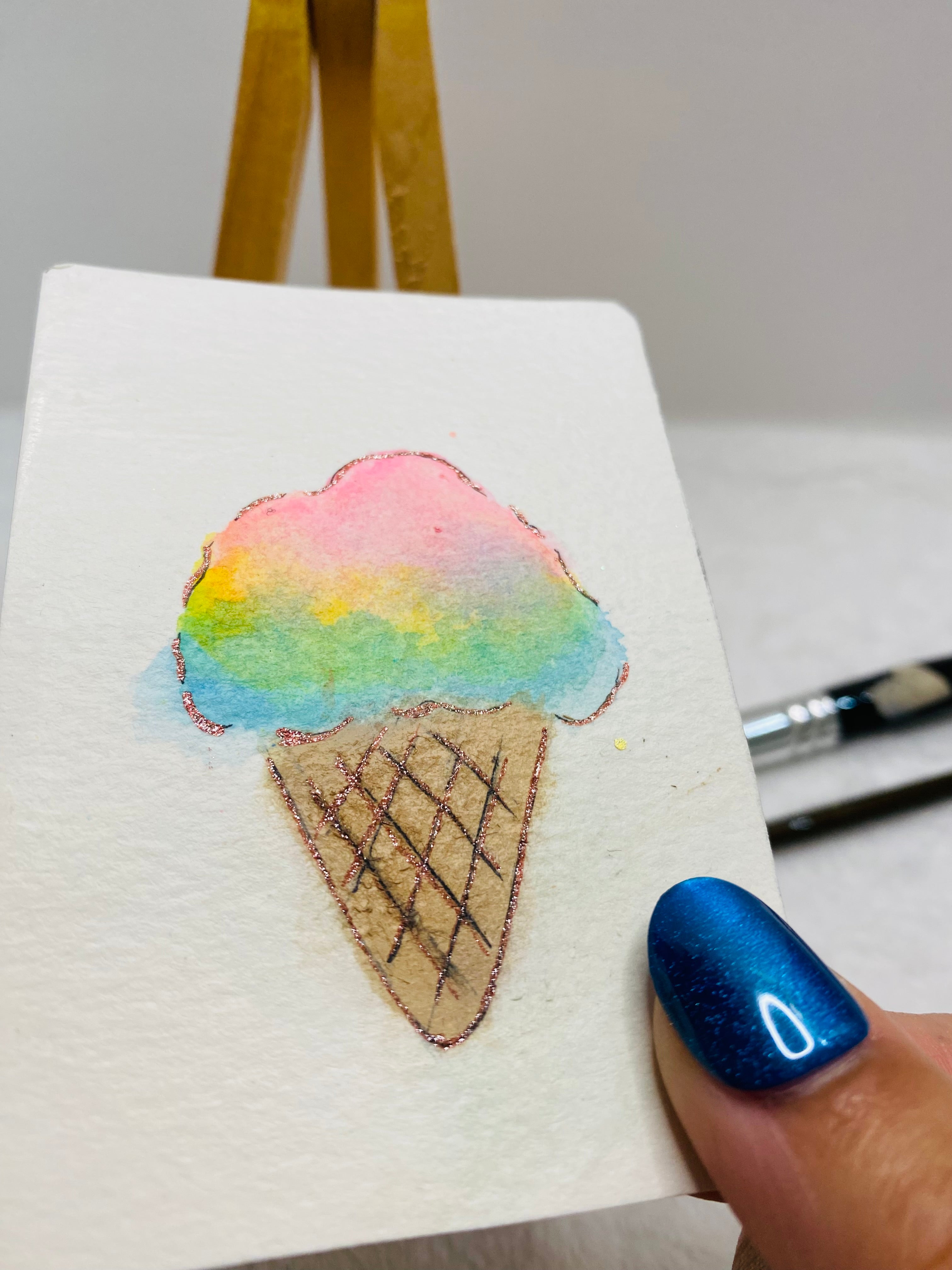 Superman Ice Cream Cone ACEO