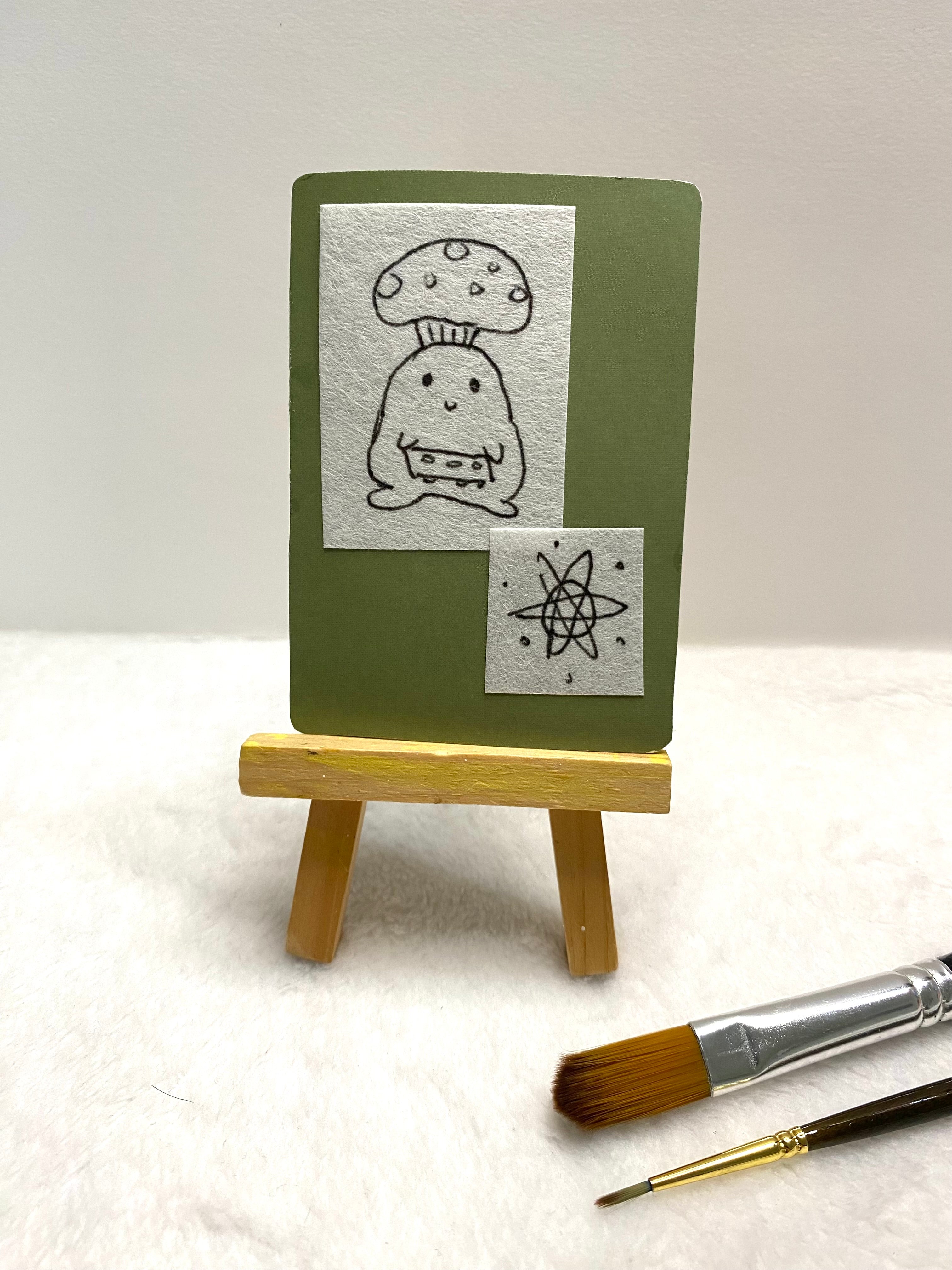 Mushroom Muffin Man Collage ACEO