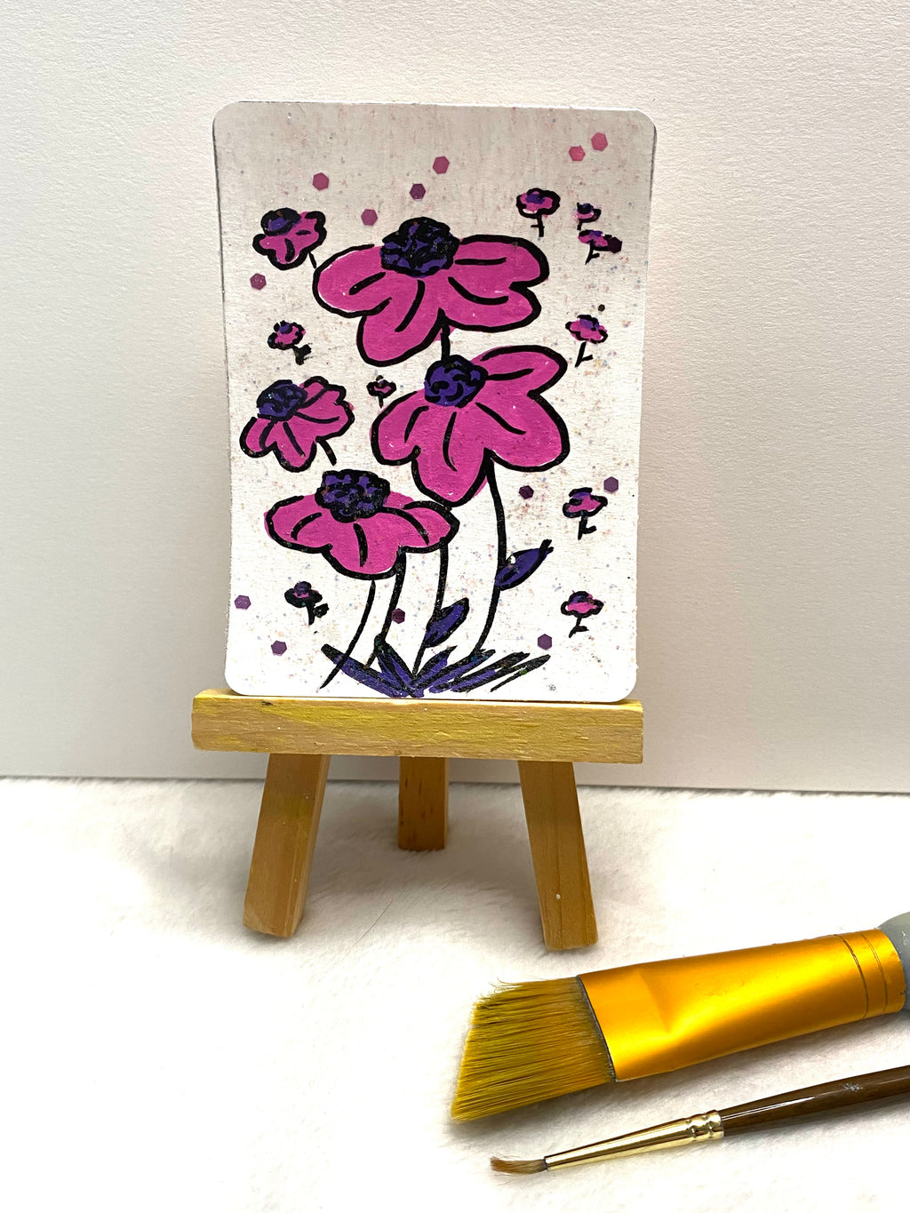 Pink and Purple Flowers ACEO