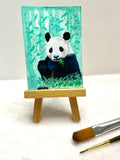 Panda Eating Bamboo ACEO