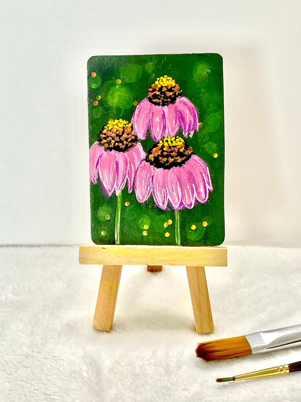 3 Cone Flowers ACEO