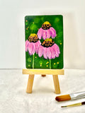 3 Cone Flowers ACEO