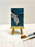 Zebra Drinking Water ACEO