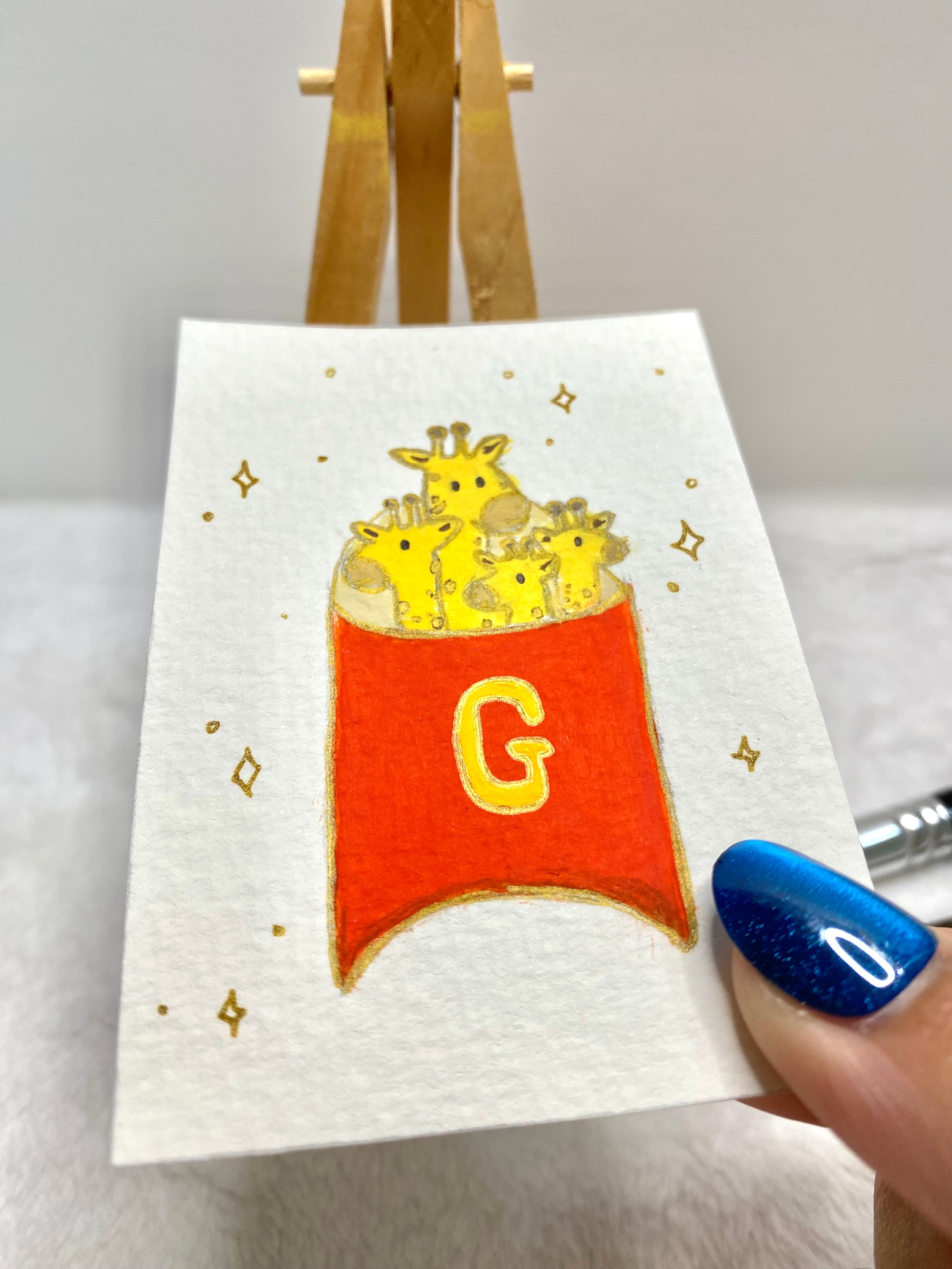 Giraffe Fries ACEO
