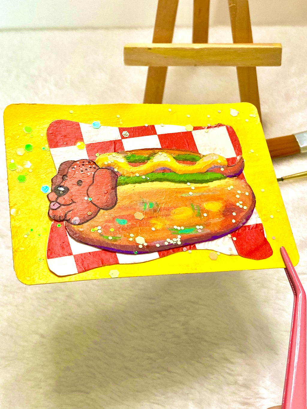 Dog In Hot Dog ACEO