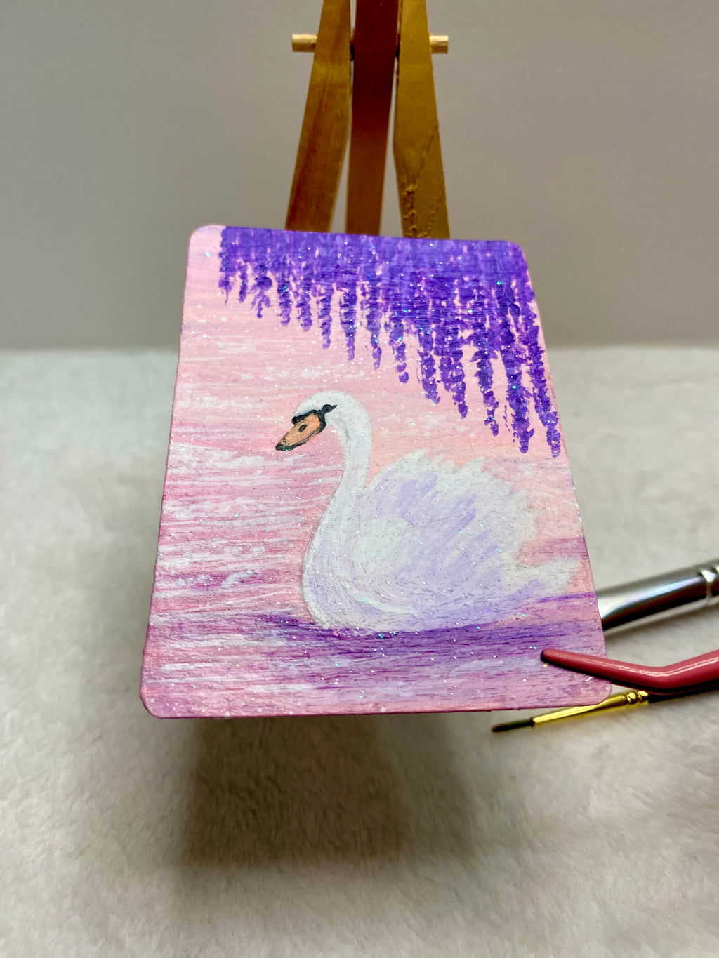 Pink Swan ACEO