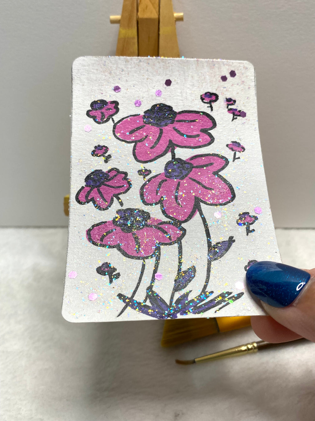 Pink and Purple Flowers ACEO