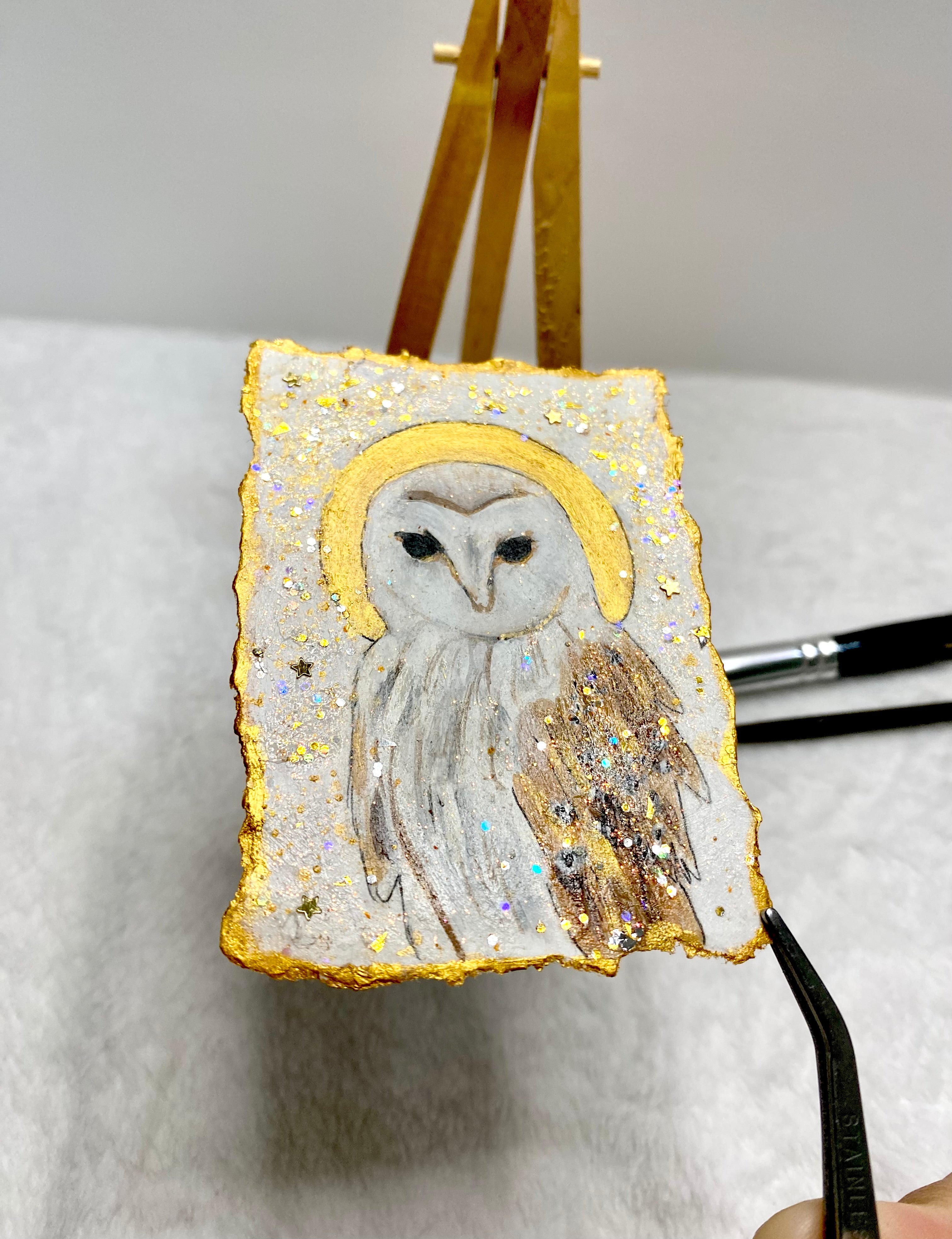 Golden Owl ACEO