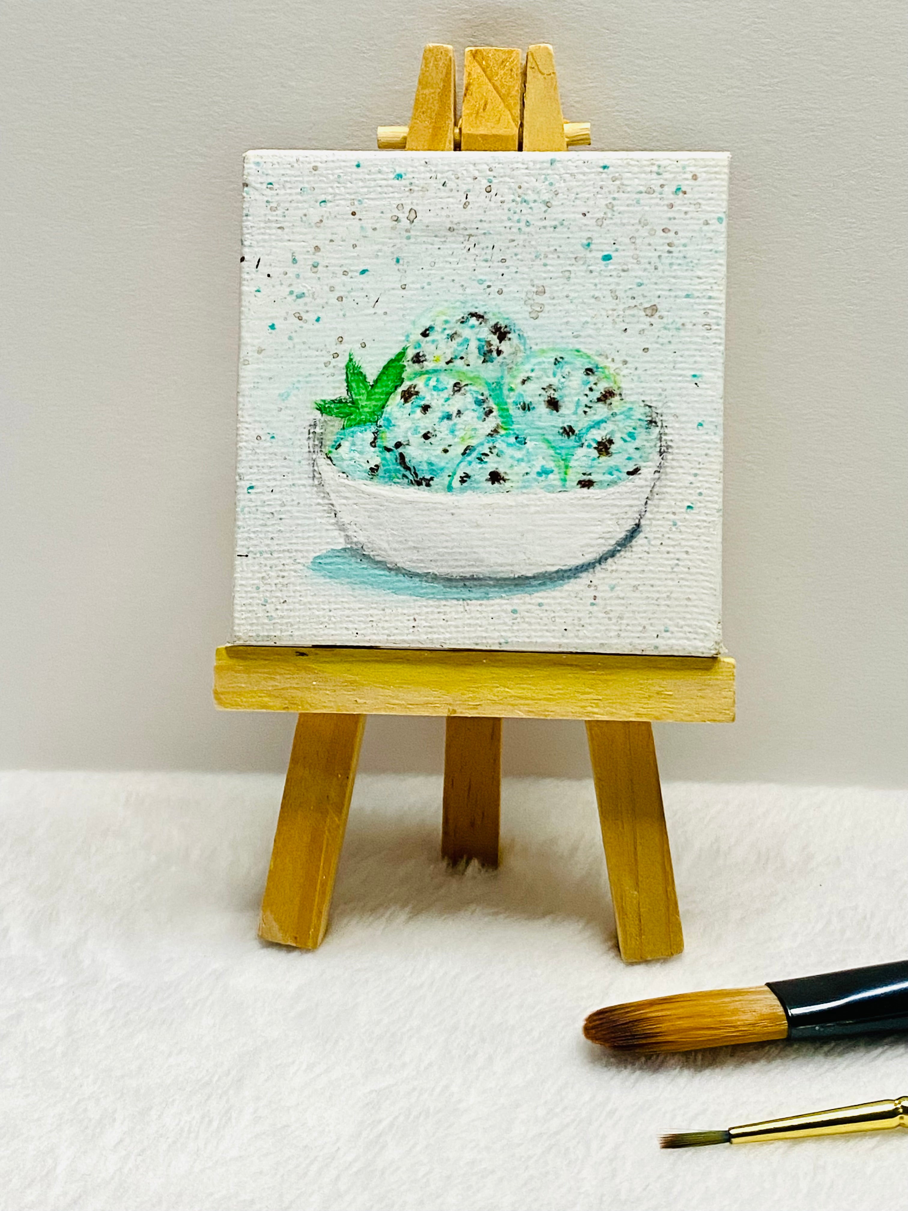 Mint Chocolate Chip Ice Cream Mini Canvas