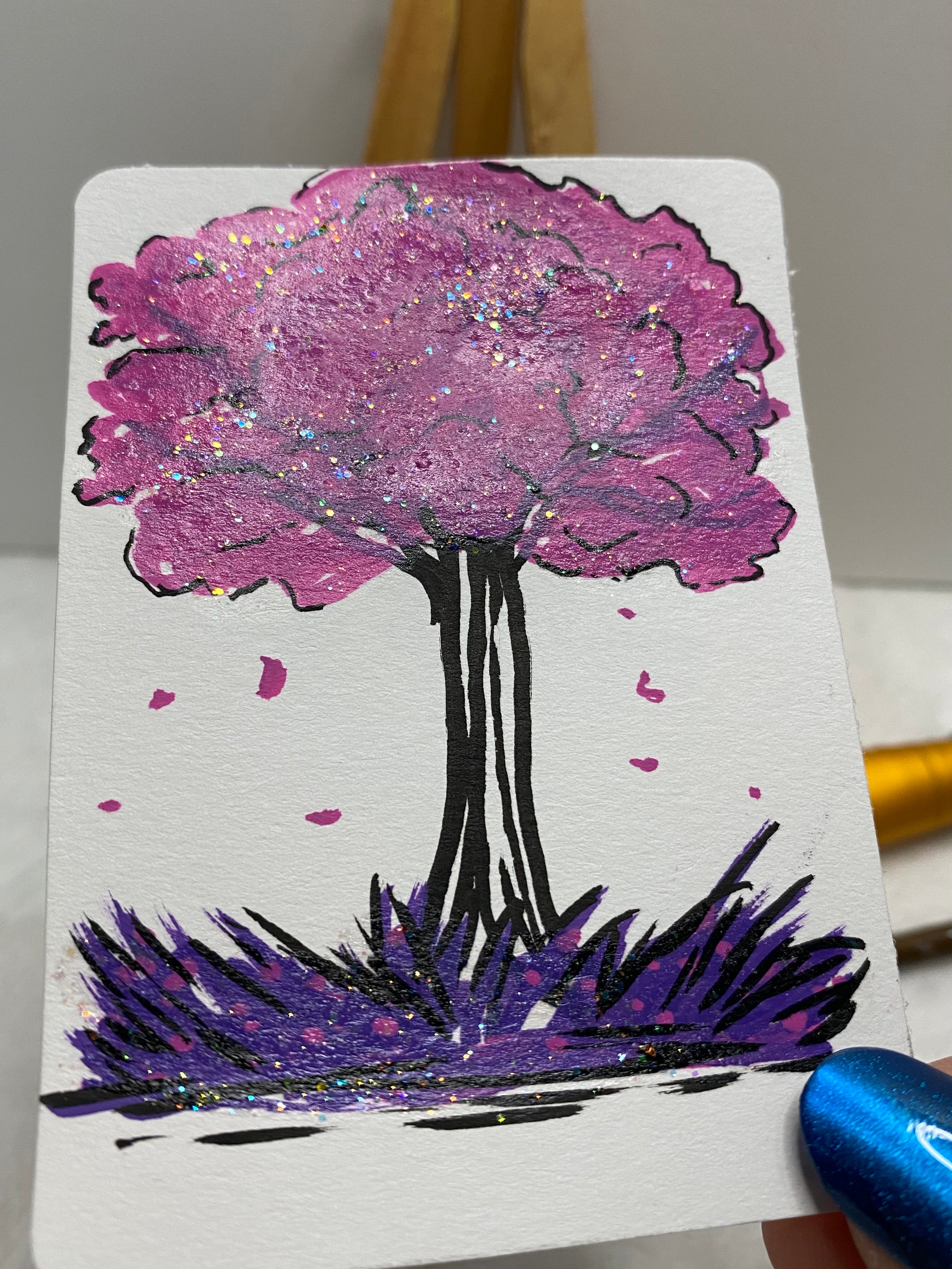 Pink Tree ACEO