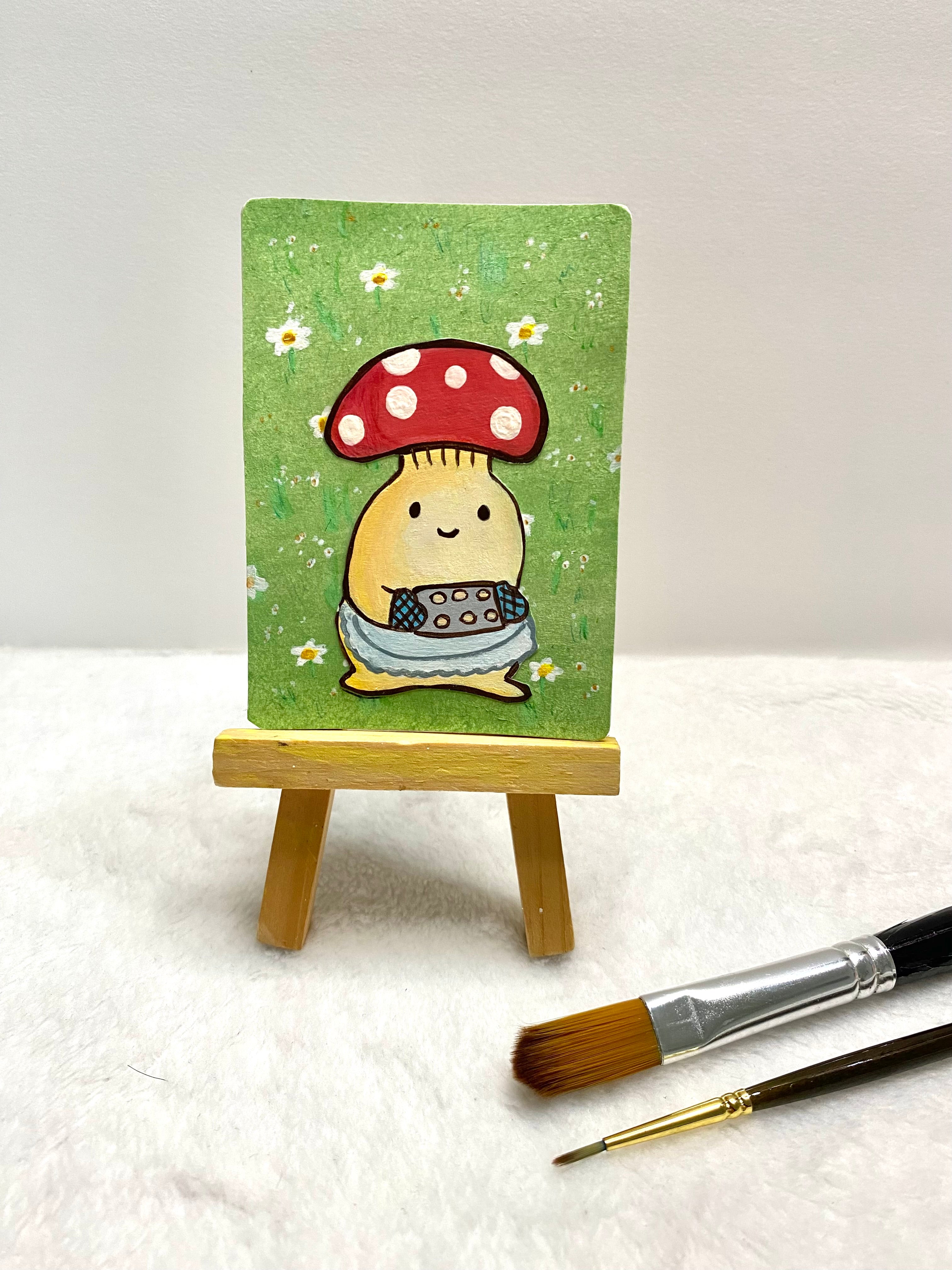 Mushroom Muffin Man Collage ACEO