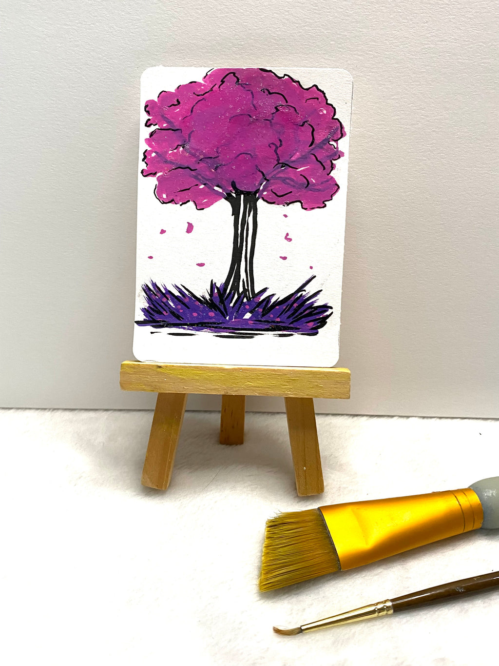 Pink Tree ACEO
