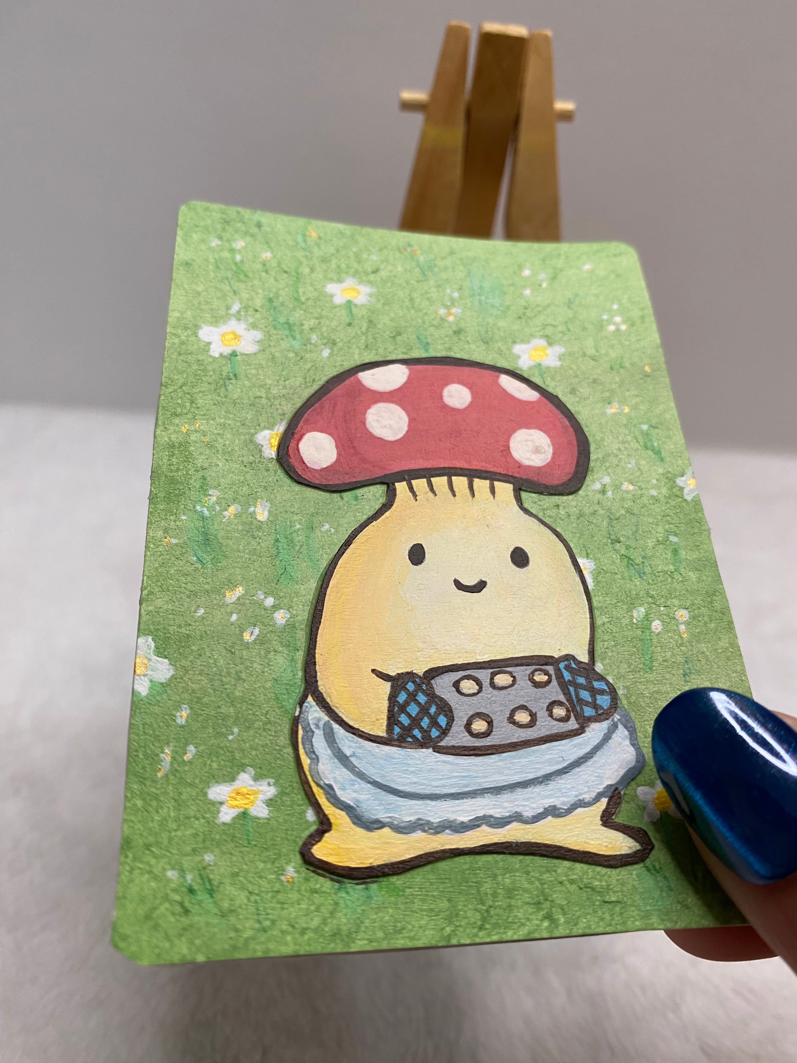 Mushroom Muffin Man Collage ACEO