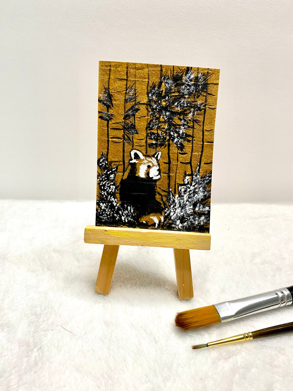 Gold Red Panda ACEO