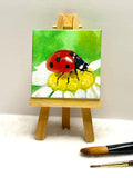 Lady Bug on Flower Mini Canvas