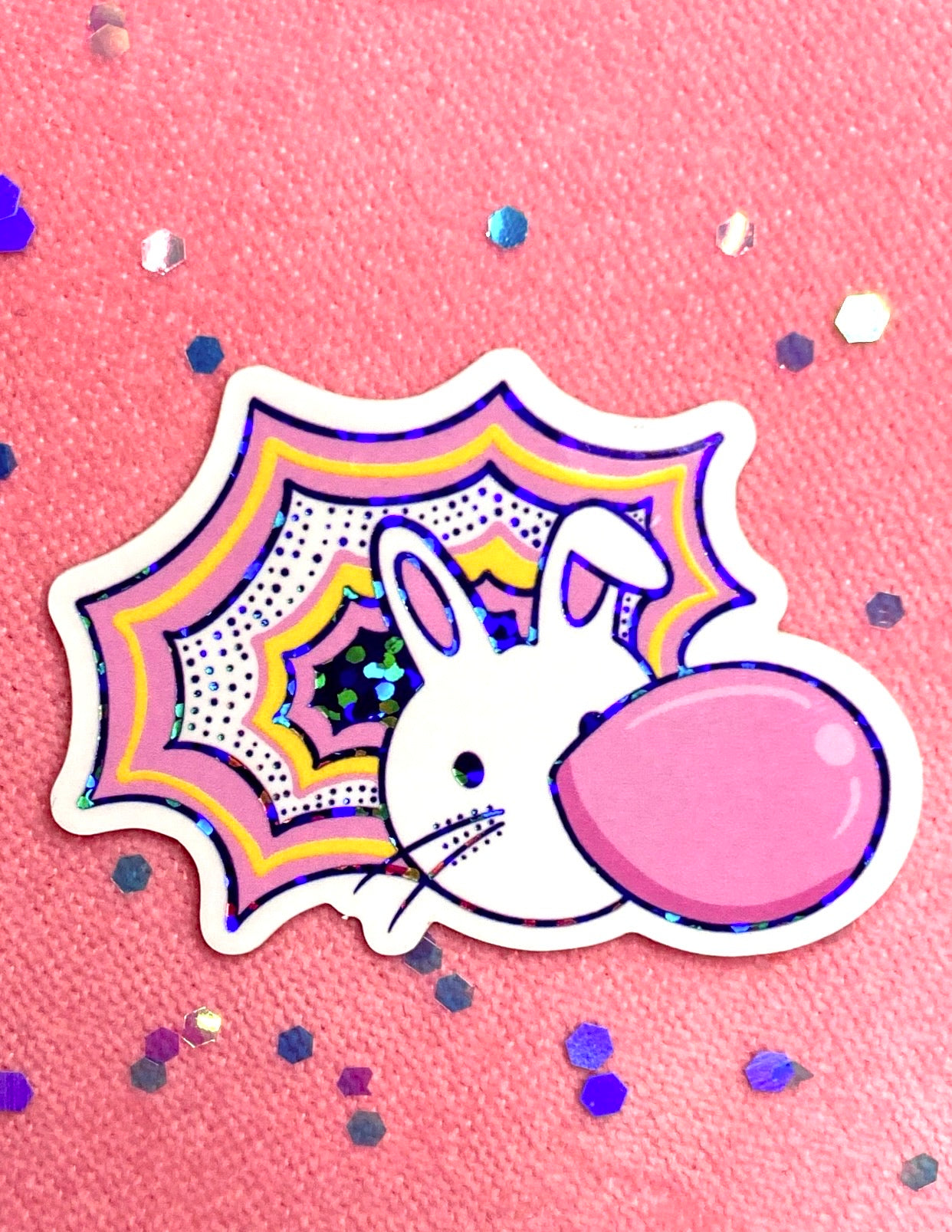 Bunny Blowing Bubble Sticker