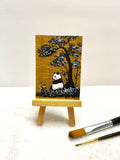 Gold Panda Sitting by Tree ACEO