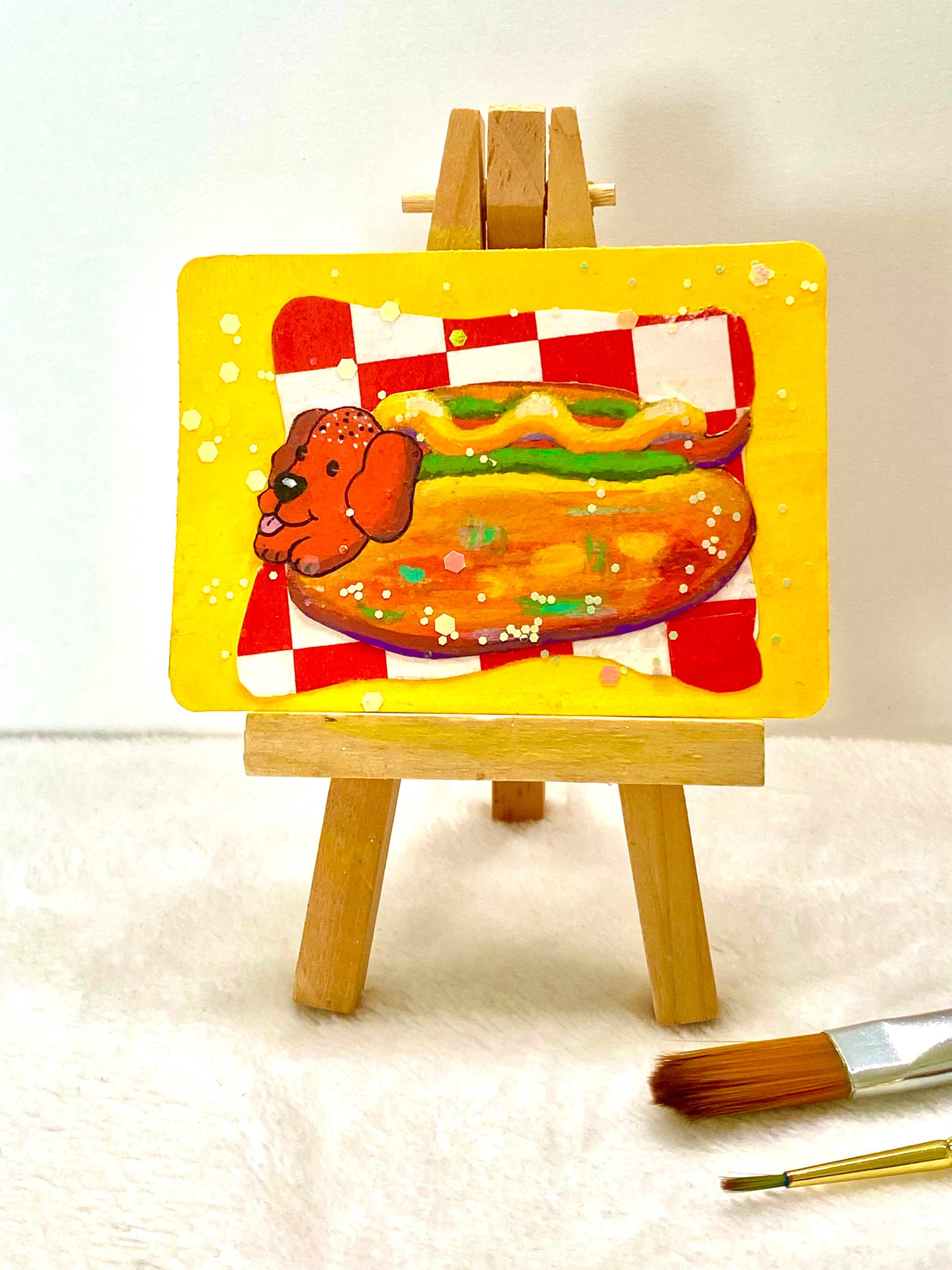 Dog In Hot Dog ACEO