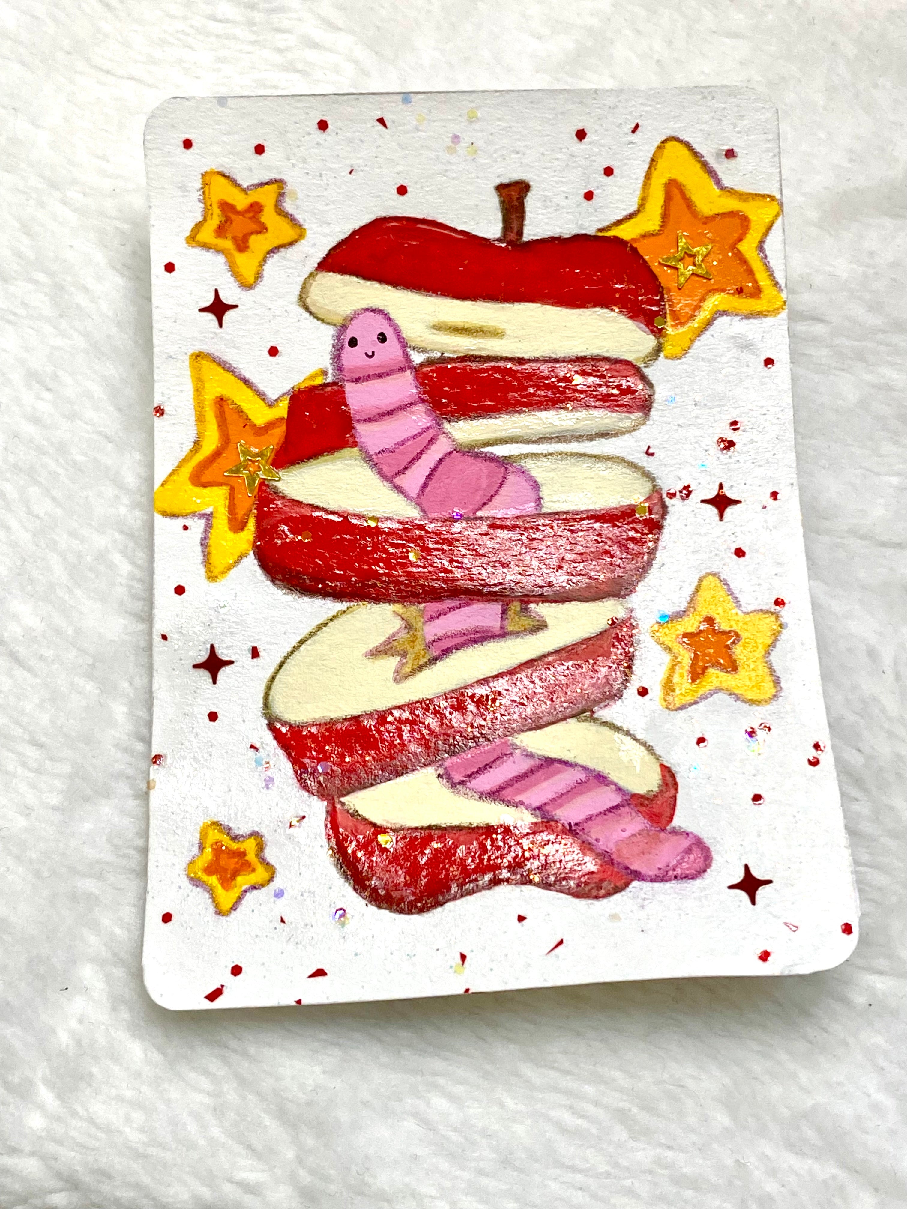 Apple Wormy ACEO