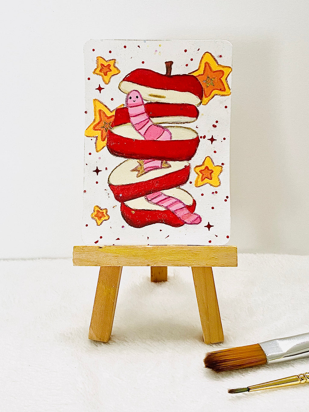 Apple Wormy ACEO