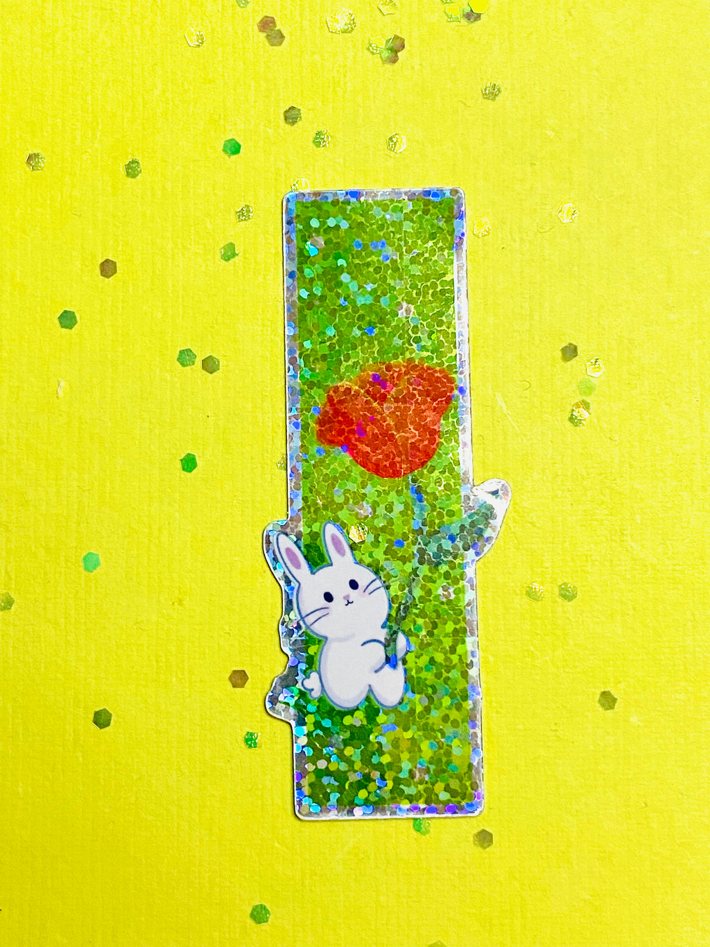 Bunny Holding Flower Sticker