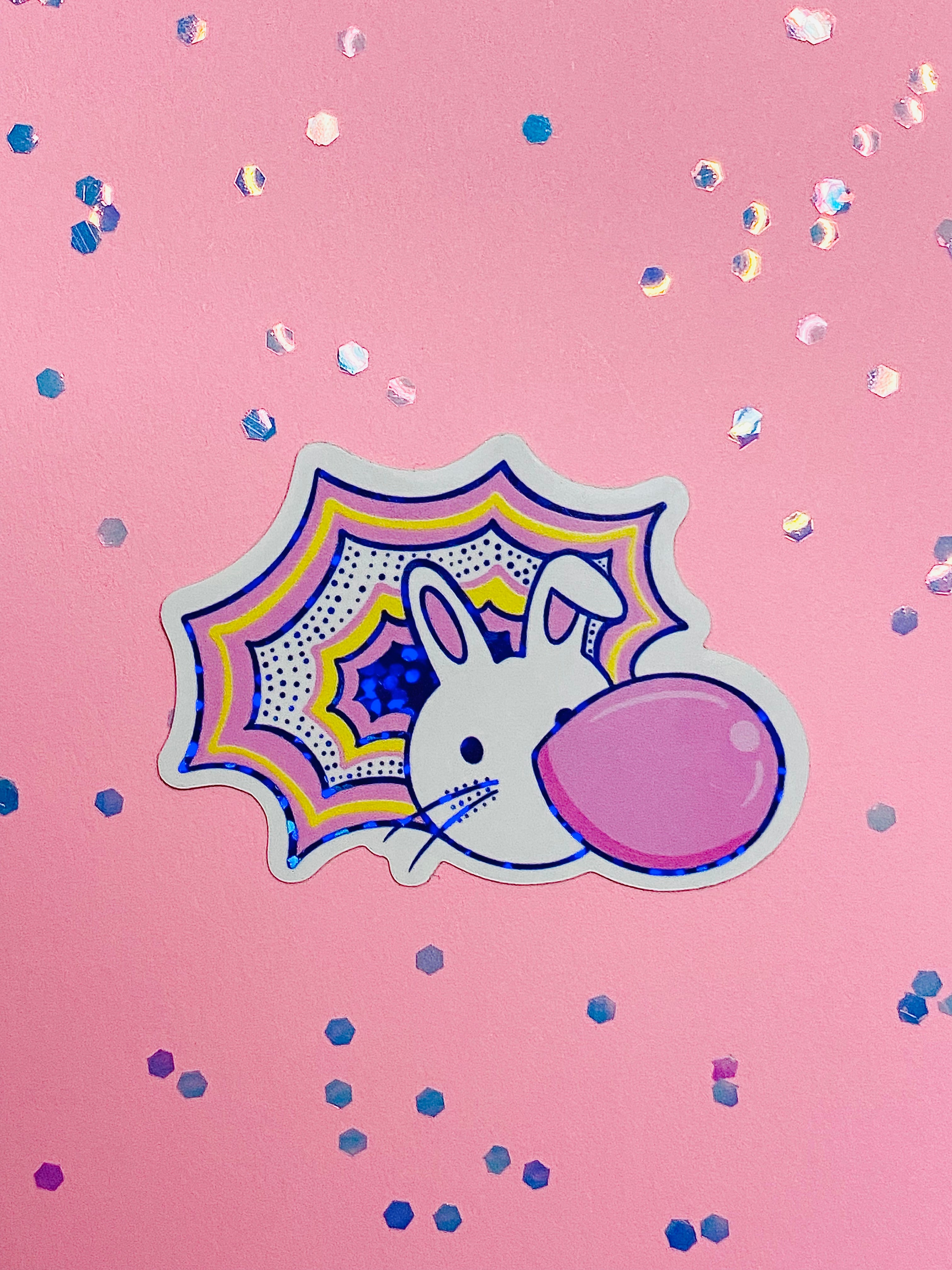 Bunny Blowing Bubble Sticker