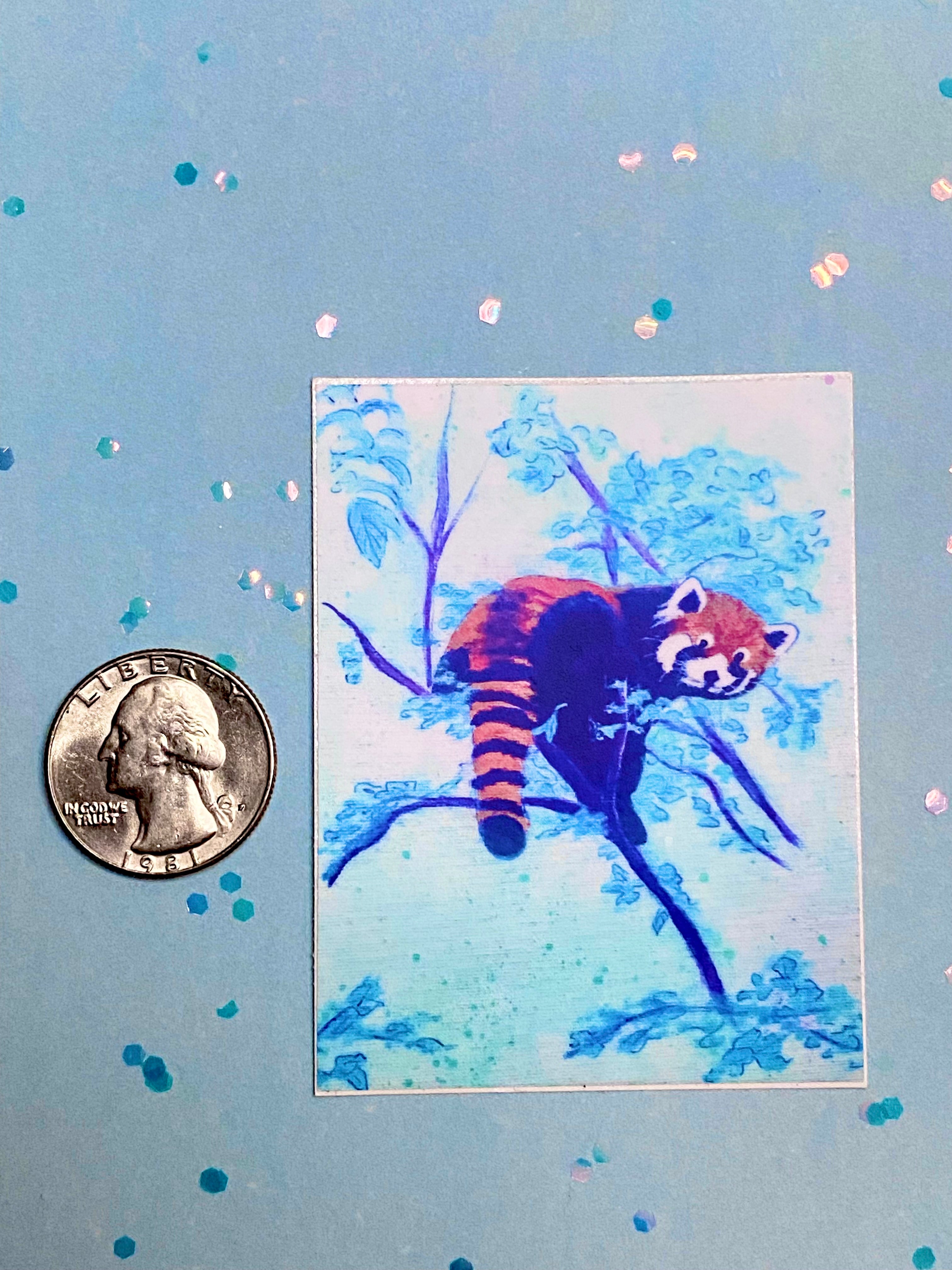Blue Red Panda Sticker