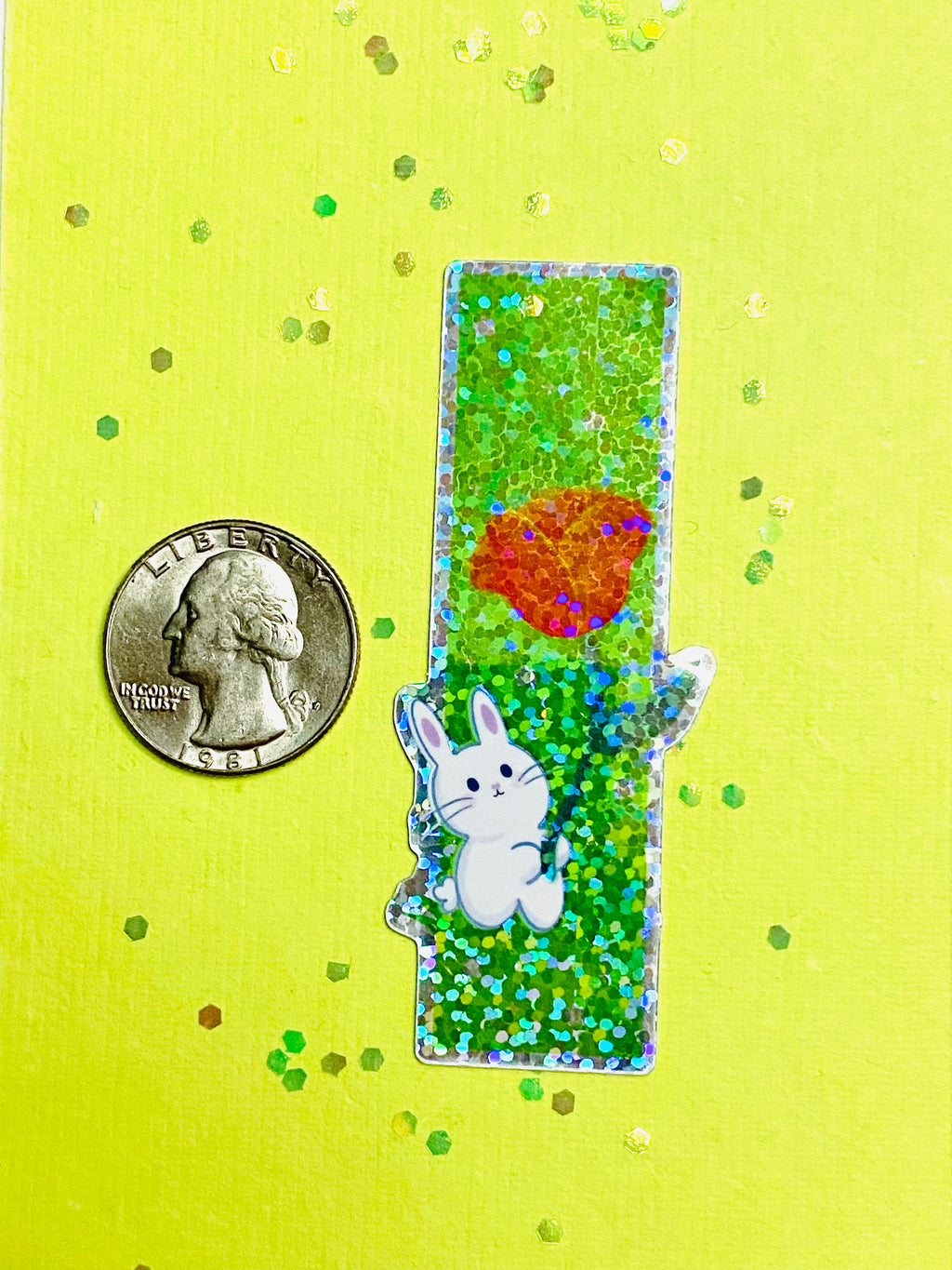 Bunny Holding Flower Sticker