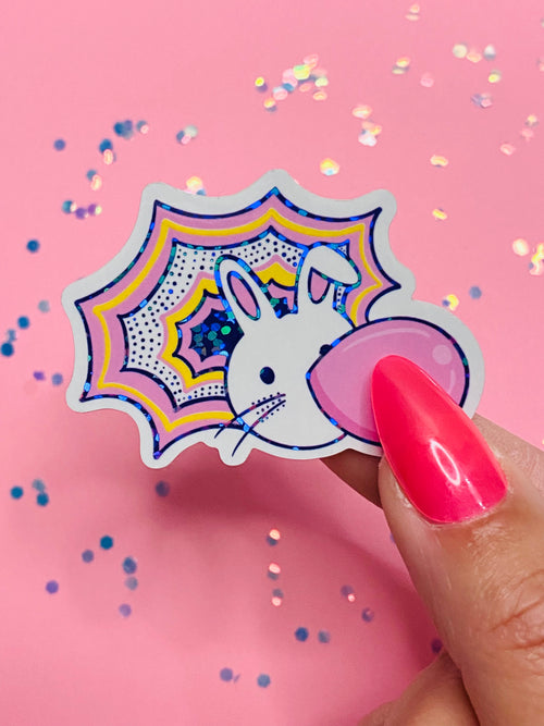 Bunny Blowing Bubble Sticker